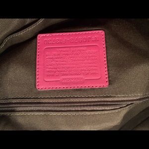 Hot pink leather coach purse